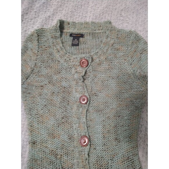 BCBG Max Azria Button Front Cardigan Sweater Green Medium Boho Cottage Core... - Picture 6 of 9